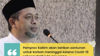 Pemprov Kaltim Bakal Beri Santunan Korban Meninggal Akibat Covid-19