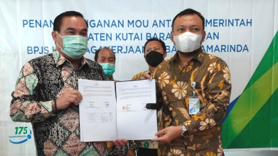 Teken MoU Dengan BPJS Ketenagakerjaan, 9 Ribu Lebih Tenaga Non ASN Kubar Dapat Perlindungan
