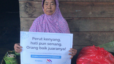 Kolaborasi dengan Kitabisa, Amsindo Kaltim Bagikan Paket Sembako