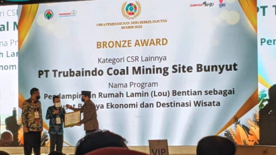Trubaindo Coal Mining Site Bunyut Raih 2 Penghargaan CSR & PDB Awards 2022