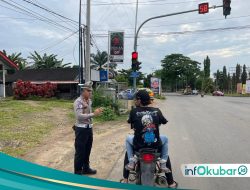 Satlantas Polres Kutai Barat Gelar Pamtur Lalin Pagi dan Sosialisasi Tertib Berlalu Lintas