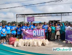 Polsek Long Iram Laksanakan Pengamanan Acara Bujur Run dan Penyerahan Bantuan untuk Korban Kebakaran
