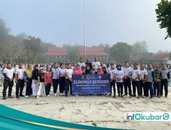 Peringati HUT ke-70 Lalu Lintas, Satlantas Polres Kubar Gelar Senam Massal di SMAN 1 Sendawar