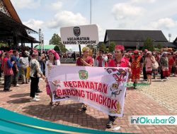 Sorak Meriah Pecah! Barong Tongkok Tampil Memukau di Defile 16 Kecamatan HUT ke-26 Kutai Barat