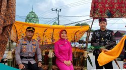 Kapolres Kubar AKBP Haris Kurniawan Disambut Adat Tepung Tawar dan Prosesi Pedang Pora
